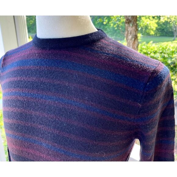 Patrick Assaraf Striped Wool Crewneck Sweater. - Picture 2 of 6